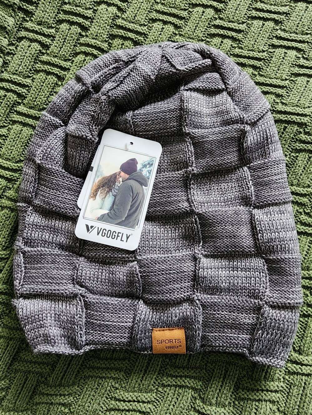 VGOGFLY Gray Knit Slouch Beanie Hat